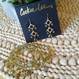 Cookie Lee beaded bracelet & earring set